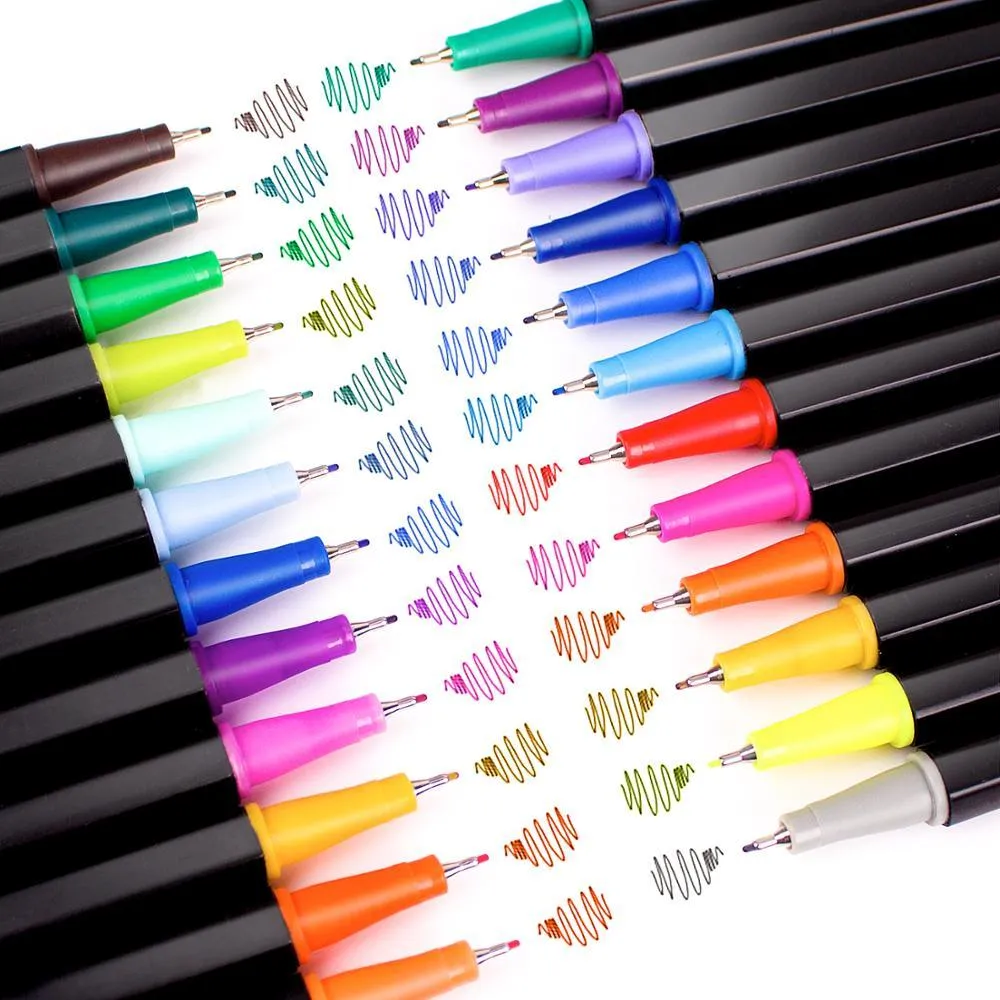Fineliner Pens Set, Colored Sketch Writing Drawing Pens for