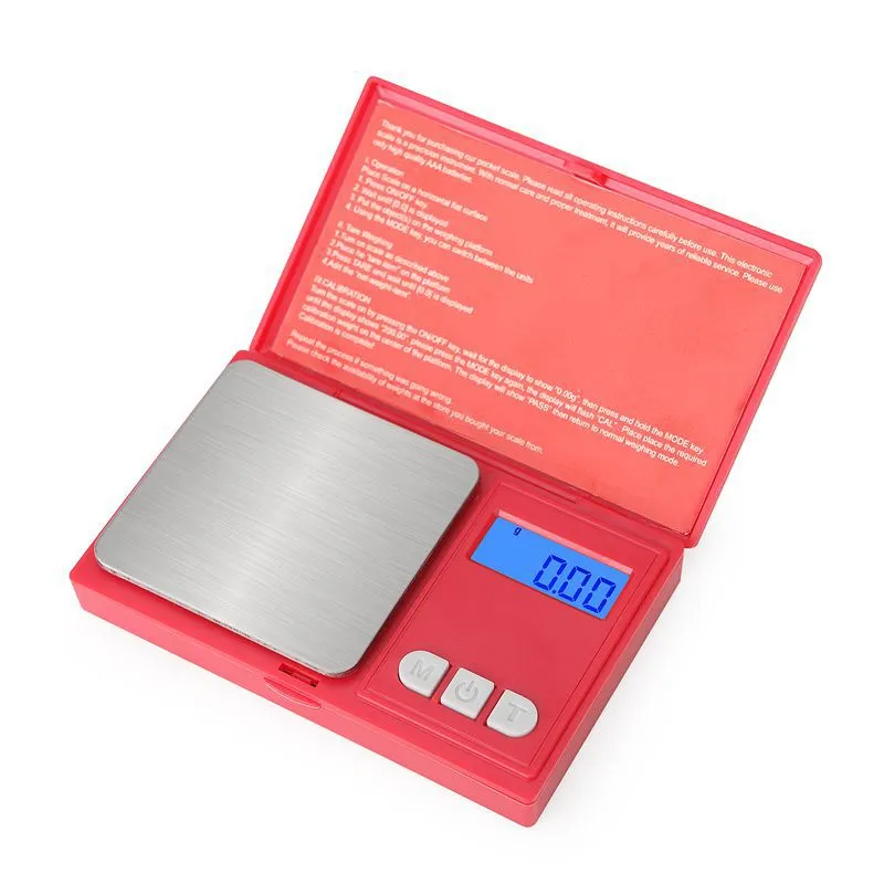 Taşınabilir Yüksek Hassasiyetli Takı Ölçeği Mini Tıbbi Tozu 500g / 0.01g Elektronik Terazi Kırmızı 17dh Q2