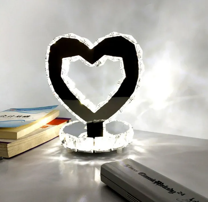 Amour Coeur Cristal Lampe De Table Chaud Romantique Chambre Lampe De Chevet  Nuit Décoration De La Maison Éclairage De Mariage Cadeaux Danniversaire Du  53,01 €