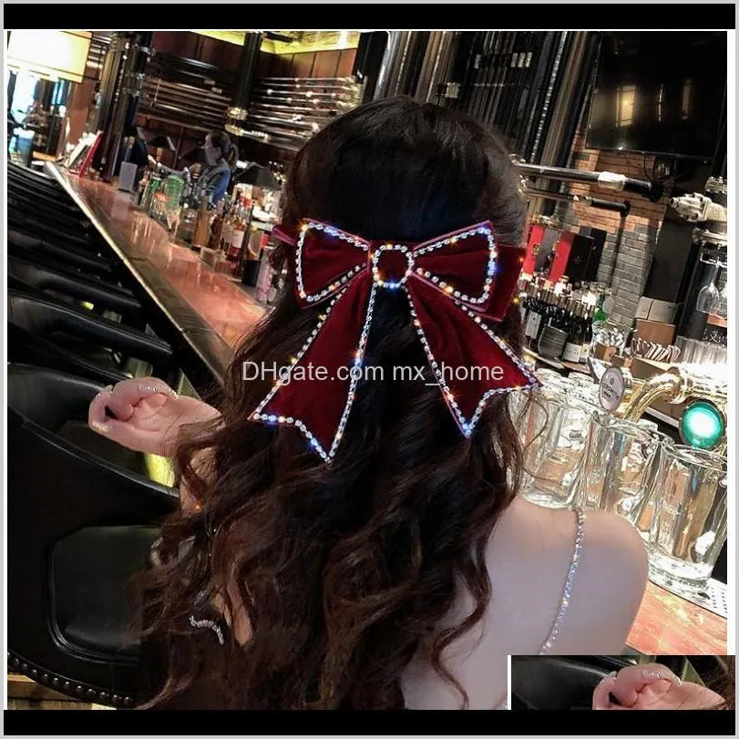 big bow girls hair clip kids shiny padded diamond headband hair hoop fashion hair accessories hairbands