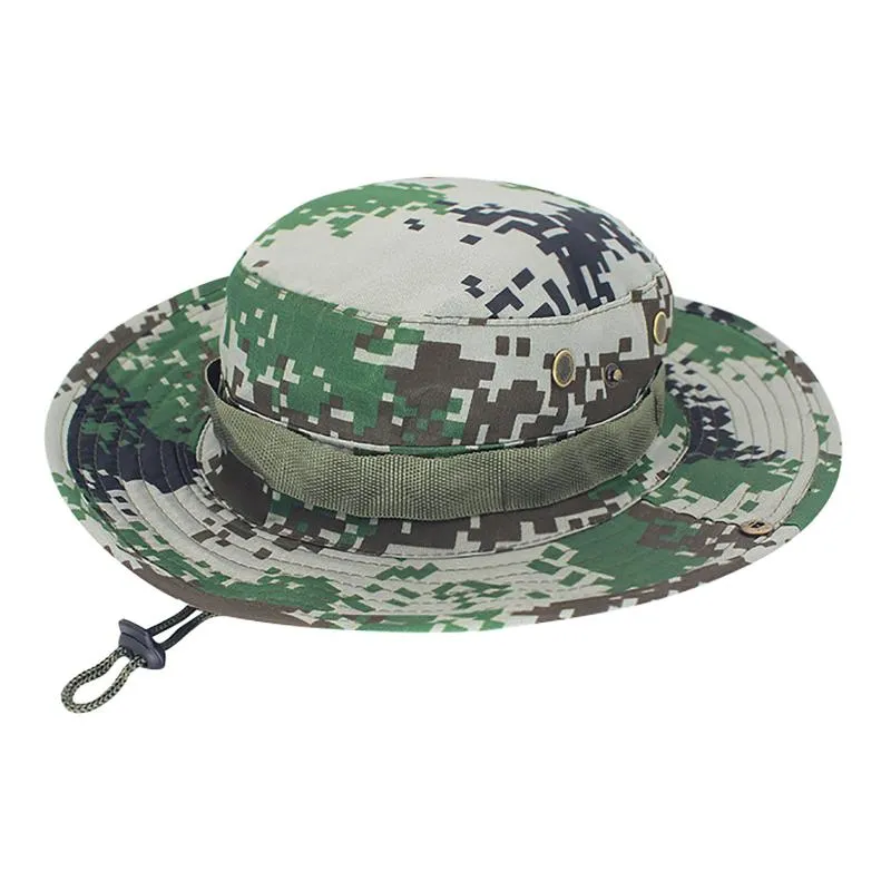 Chapeaux de plein air Camouflage Tactique Cap Militaire Boonie Chapeau Us Army Caps Camo Hommes Sports Soleil Seau Pêche Randonnée Chasse # T1P