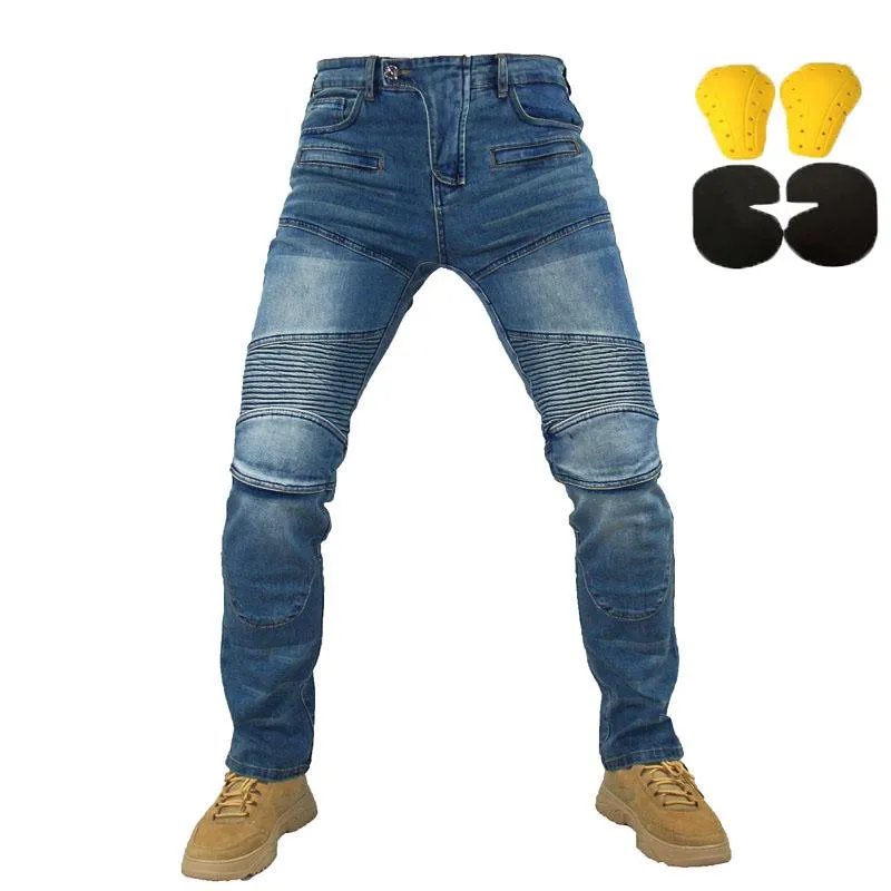 Męskie spodnie dżinsy sprzęt do ochrony motocyklowej spodnie do patchworku