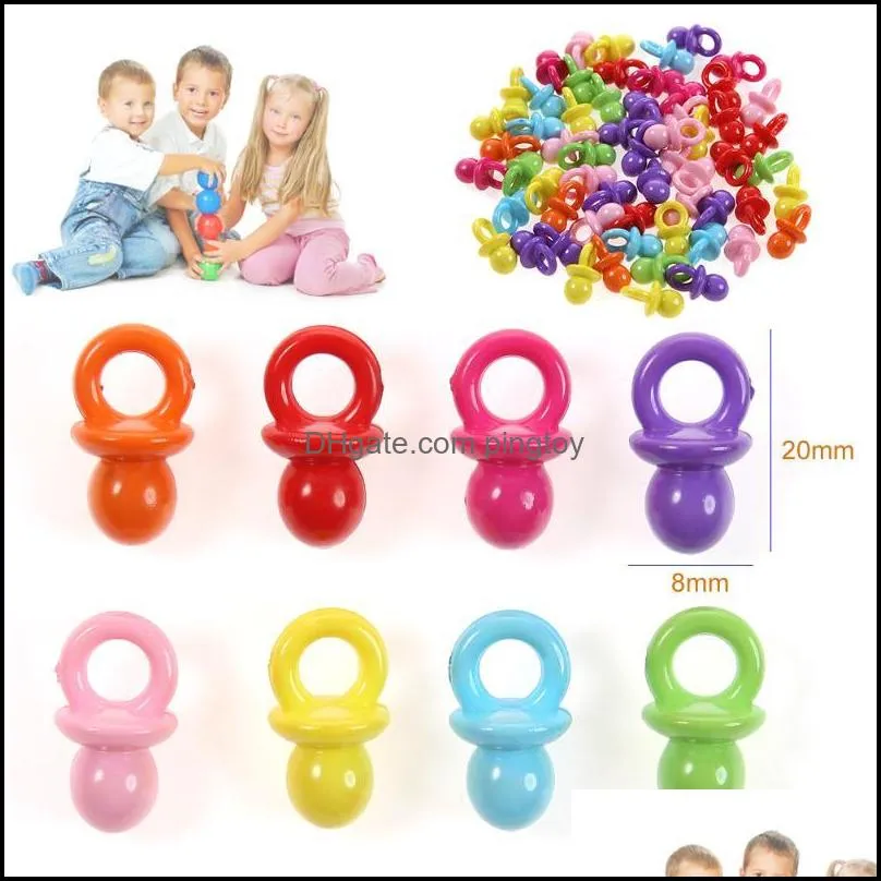50pcs/set Mini Pacifiers Acrylic Baby Shower Favors Baby Pacifiers Children Girl Boy Birthday Party Game Decorations Pacifier
