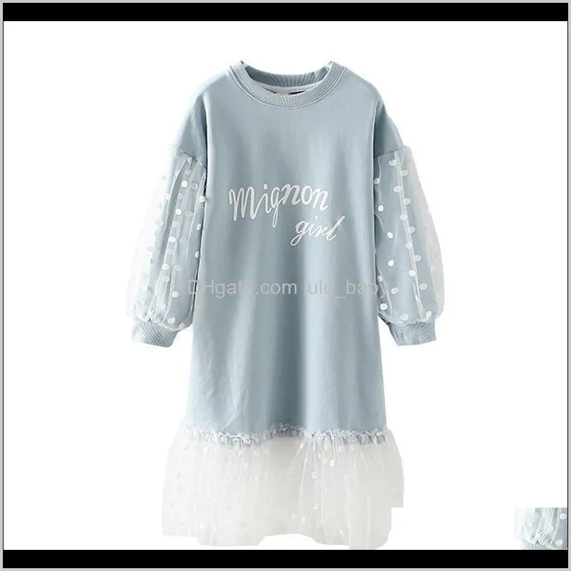 fashion 2019 children girls dresses long sleeve white lace clothes spring autumn teenage clothing baby dress sweatshirt dresses