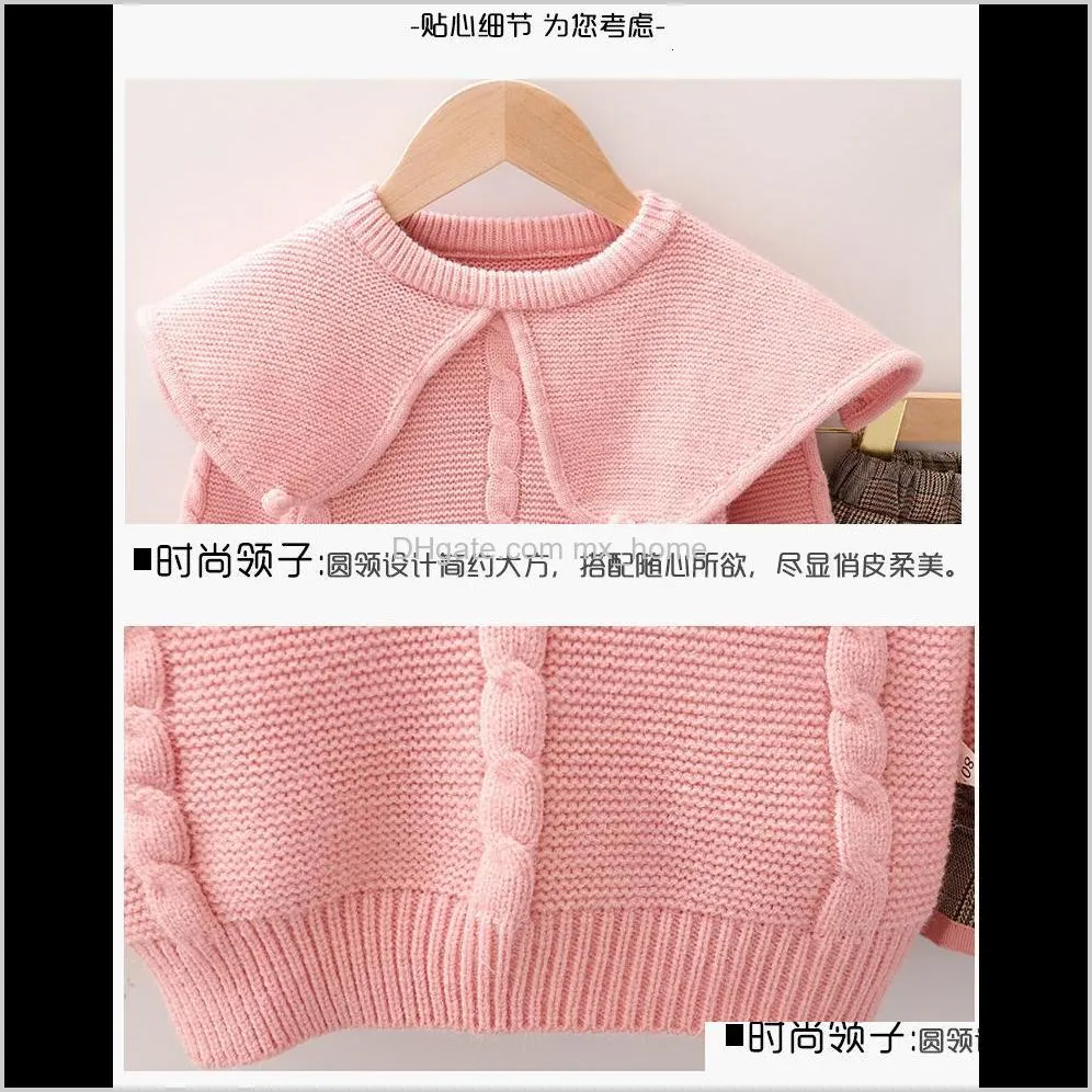 2021 spring new born girls knitted shirt sweater skirt baby suits birthday outfits 7euy