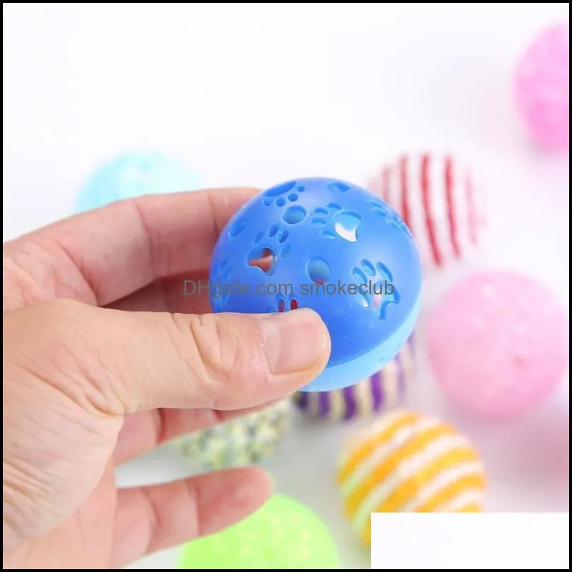 Cat Toys 1Pcs Toy Interactive Balls Colorful Chew For Dogs Puppy Kitten Playing Assorted Ball Scratch-resistant Exercise Set