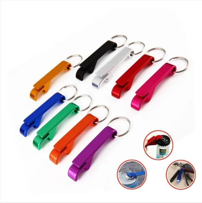 Hurtownie Portable Can Otwieracz Keychain Mini Kieszonkowy Aluminium Alloy Napisać do piwa Otwieracz do butelek Wedding Party Favor Prezenty