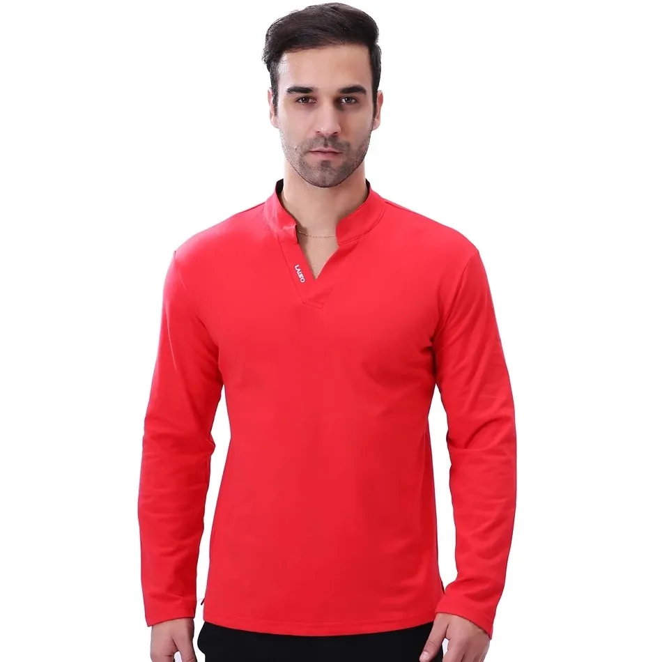 2022 nuovo di Marca T-Shirt da Uomo Casual Solido Manica Lunga T Shirt Uomo Cotone di Alta Qualità Slim Fit Collare T Camicette 5XL uomo Magliette
