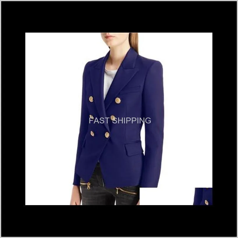 Womens Double Breasted Fashion Houndstooth Blazers