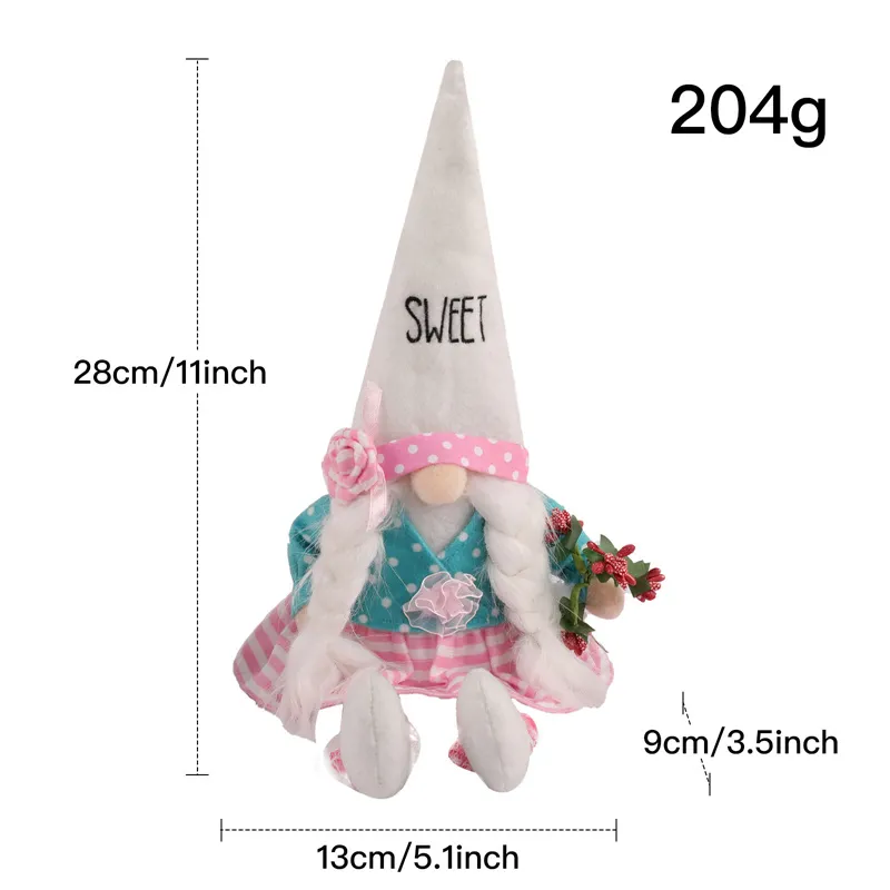 Valentines Party Gnomes Plush Decorations Handmade Swedish Tomte for Home Office Shop Tabletop Decor