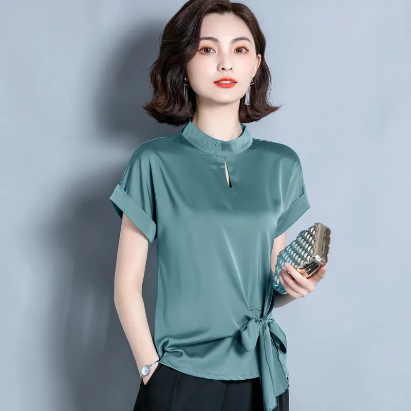 Camicette Di Seta Coreane Camicetta Di Raso Da Donna Camicia