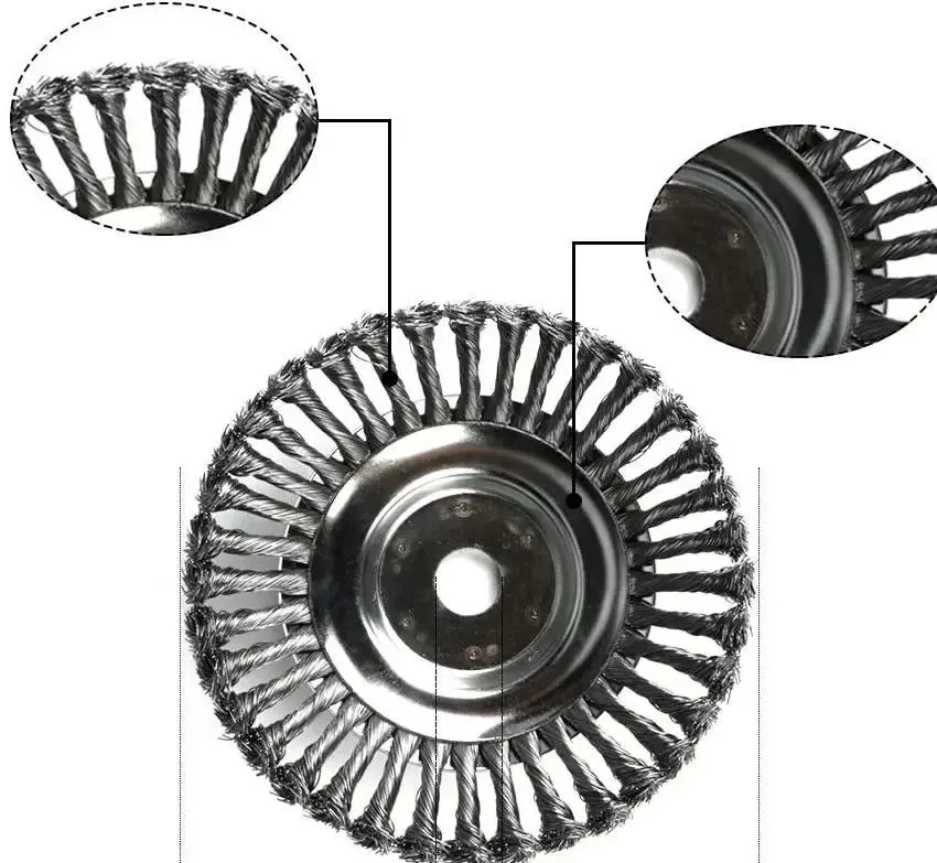 Tipo de tigela da escova da roda de fio 7.9inch Tipo torcido da roda de ervas daninhas da roda de ervas daninhas da roda de aço da roda de aço