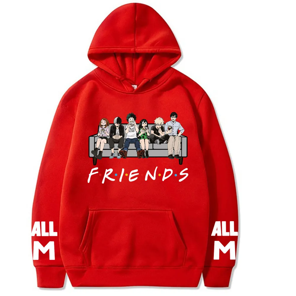 Boku No Hero Academia Friends imprimé à manches longues Harajuku sweats à capuche My Hero Academia sweat-shirt homme Y0319