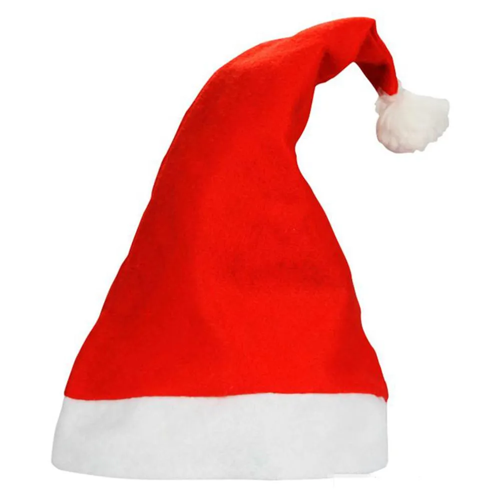 Cappelli di Babbo Natale di Natale Berretto rosso e bianco Cappello da festa per costume di Babbo Natale Decorazione natalizia Bambini Adulto MerryXmas Caps Circonferenza della testa Dimensioni 56-58 cm