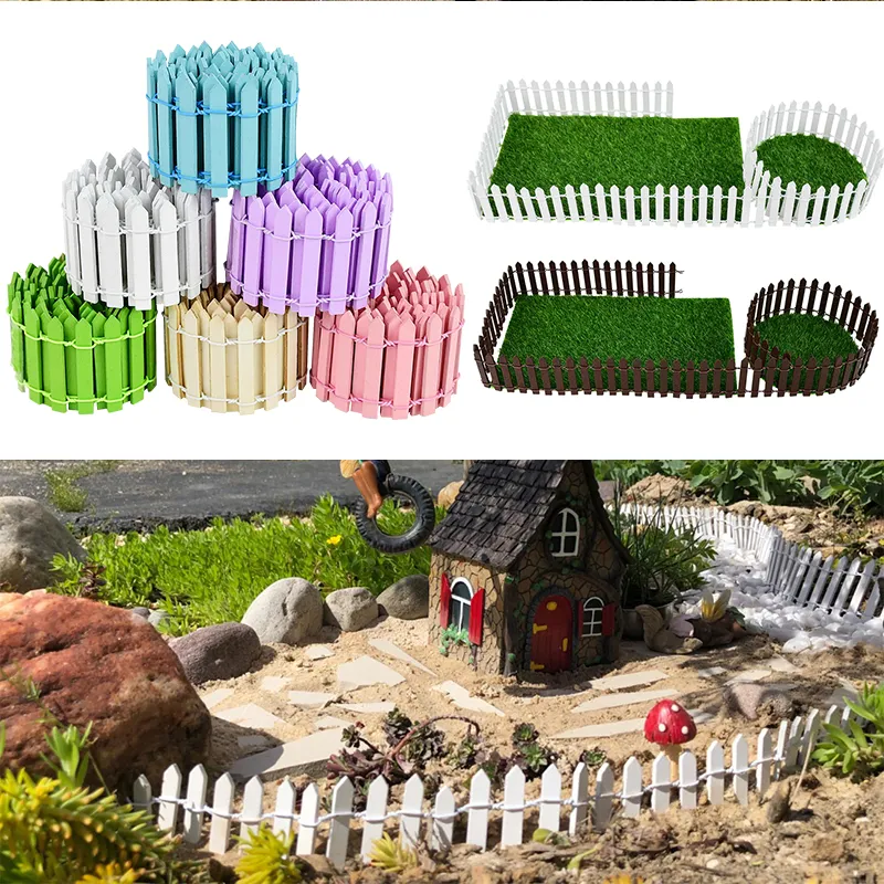 Save Big on Bulk Doll House Fence 3/5*100cm Miniature Small Wood Fencing  Fairy Garden Barrier DIY Dollhouse Wooden Craft Mini Fence Figurine Home