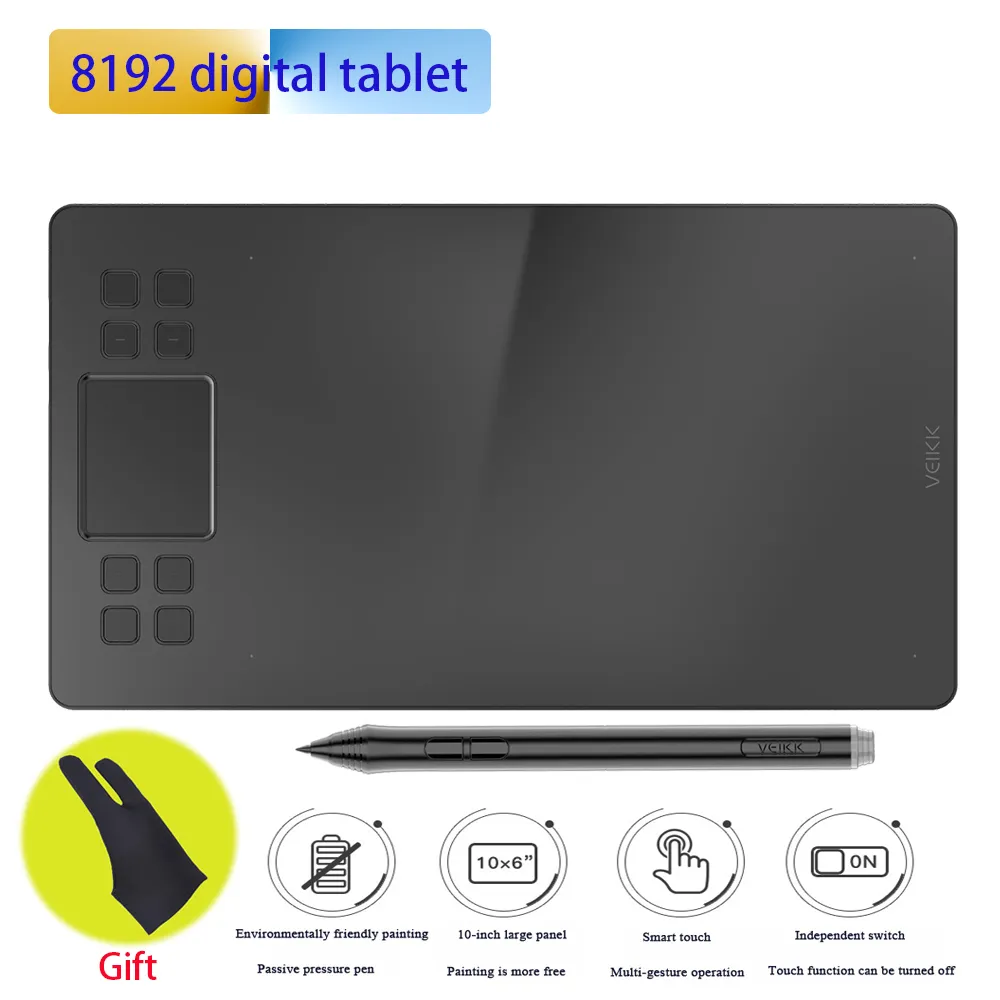 Veikk A50 Touch Digital S Type-C USB Подпись Графика Рисование Ручка OSU Игра Бесплатный аккумулятор Таблетки Grafik Tablet