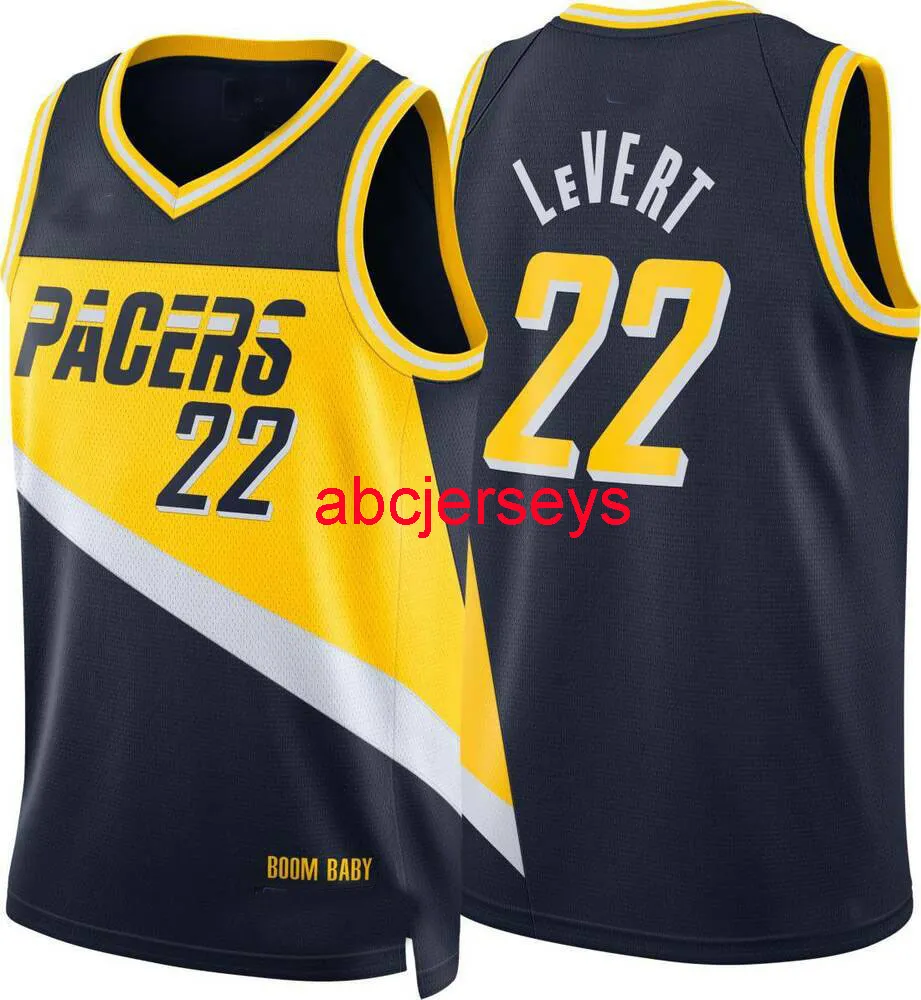 Caris LeVert #22 Swingman Jersey geborduurd basketbalshirt XS-5XL 6XL