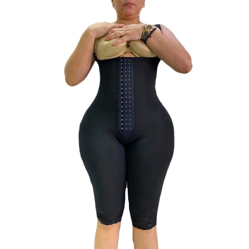 Fajas Colombianas Women BodySheper Knee High Compression Skims Korsettgänga för daglig eller postpartum Använd bantning Latex Shea 211218