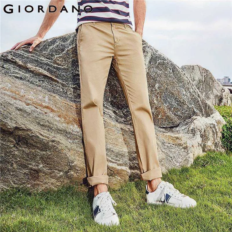 Giordano Heren Broek Khaki Pantalon Homme Slanke Kwaliteit Broek Katoen Business Casual Moderne Pantalones Hombre X0615