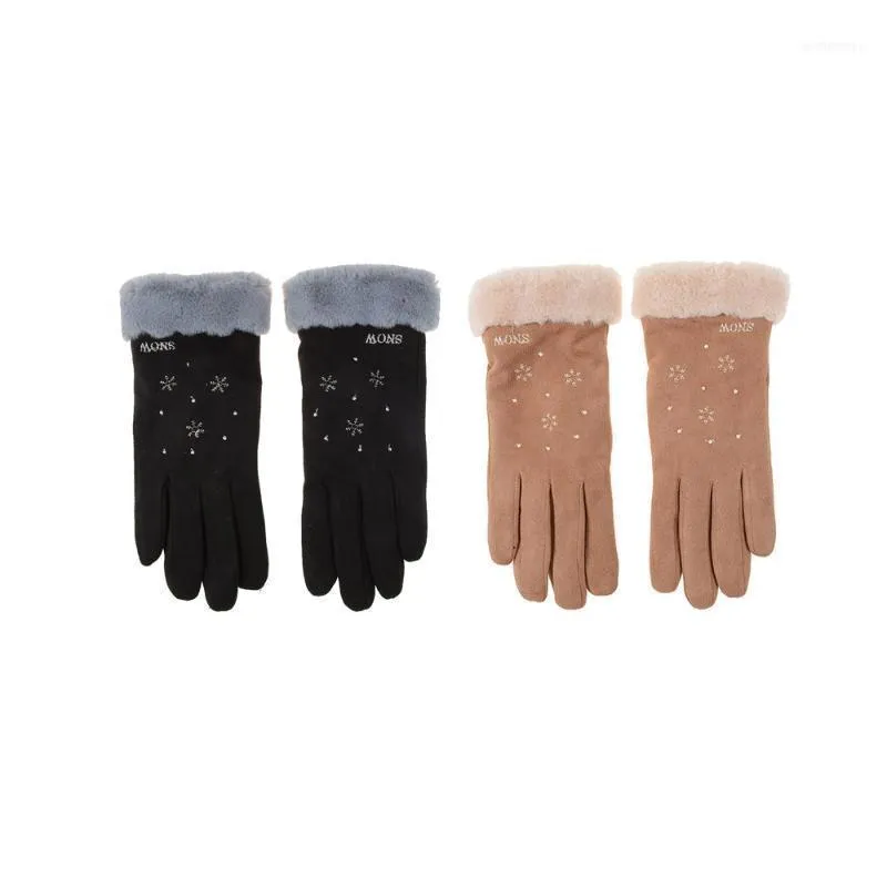 Plus Velvet Outdoor Gloves 5 Colors Korean Ladies Winter1