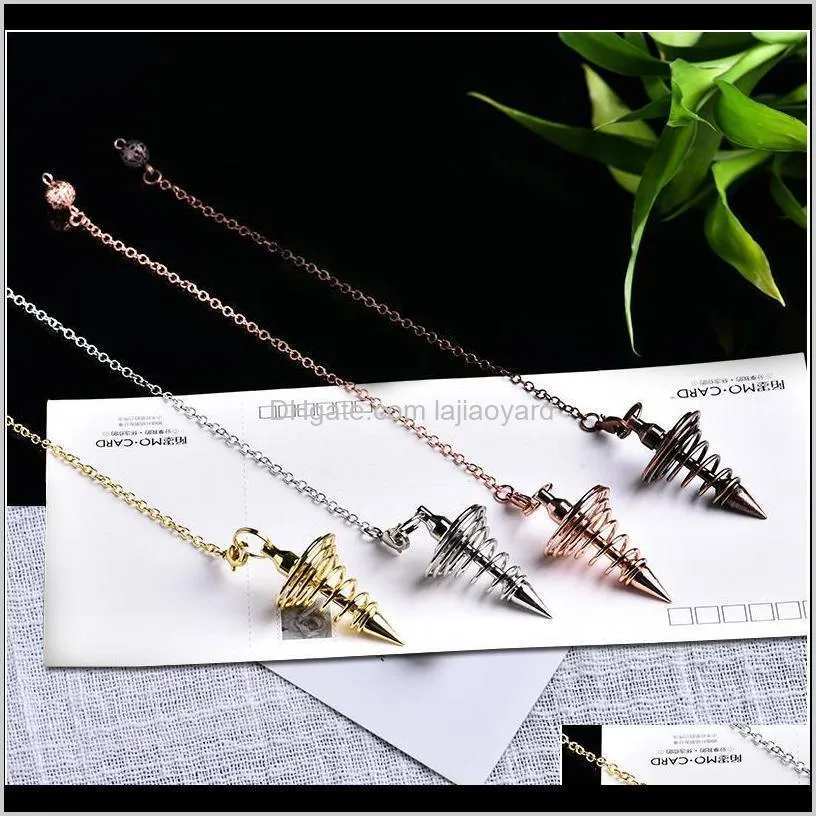 1pc pendulum metal amulet spiral cone antique copper gold silver colored clock for pyramid pendulum aura qyltsi