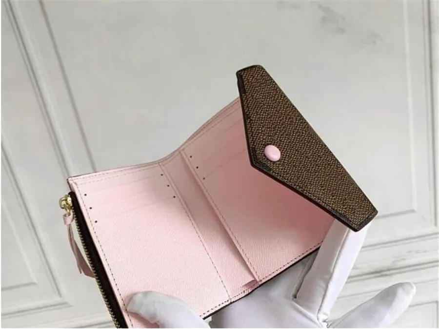 women short wallet purses real leather multicolor With box Card holder Holders single classic zipper pocket long purse wallets Can customize the name