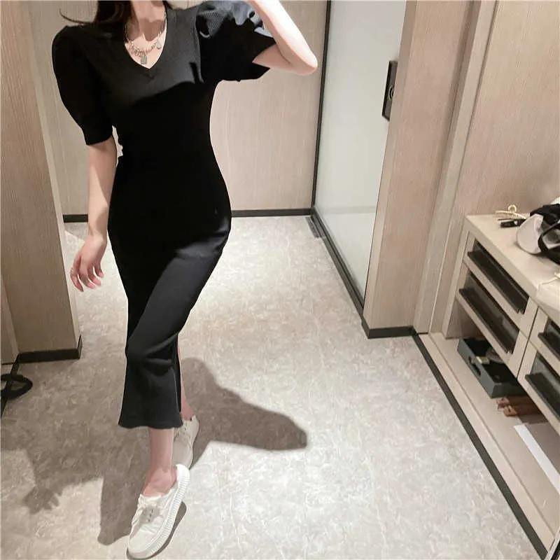 Tight black and white striped dress on sale