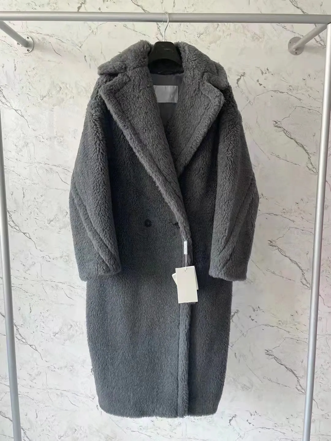 MM Teddy Bear Icon Coat Dark Grey Soft Texture Wool Fur And Silk Tailored Wool Coat Womens With Lapel Collar For Warmth From Qltrade 15 312.07 DHgate.Com