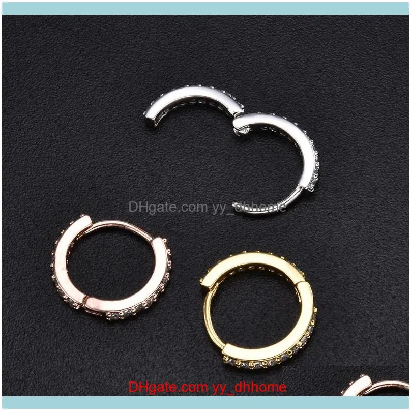 Unisex CZ Cartilage Hoop Earring Tragus Daith Conch Snug Huggie Nose Ring Ear Piercing Body Jewelry 6/8/10mm &