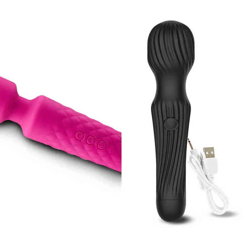 NXYセックスバイブレーター強力な魔法の杖USB電荷ビッグAVスティック女性Gスポットマッサージャークリトリス刺激装置のための大人のおもちゃ1227