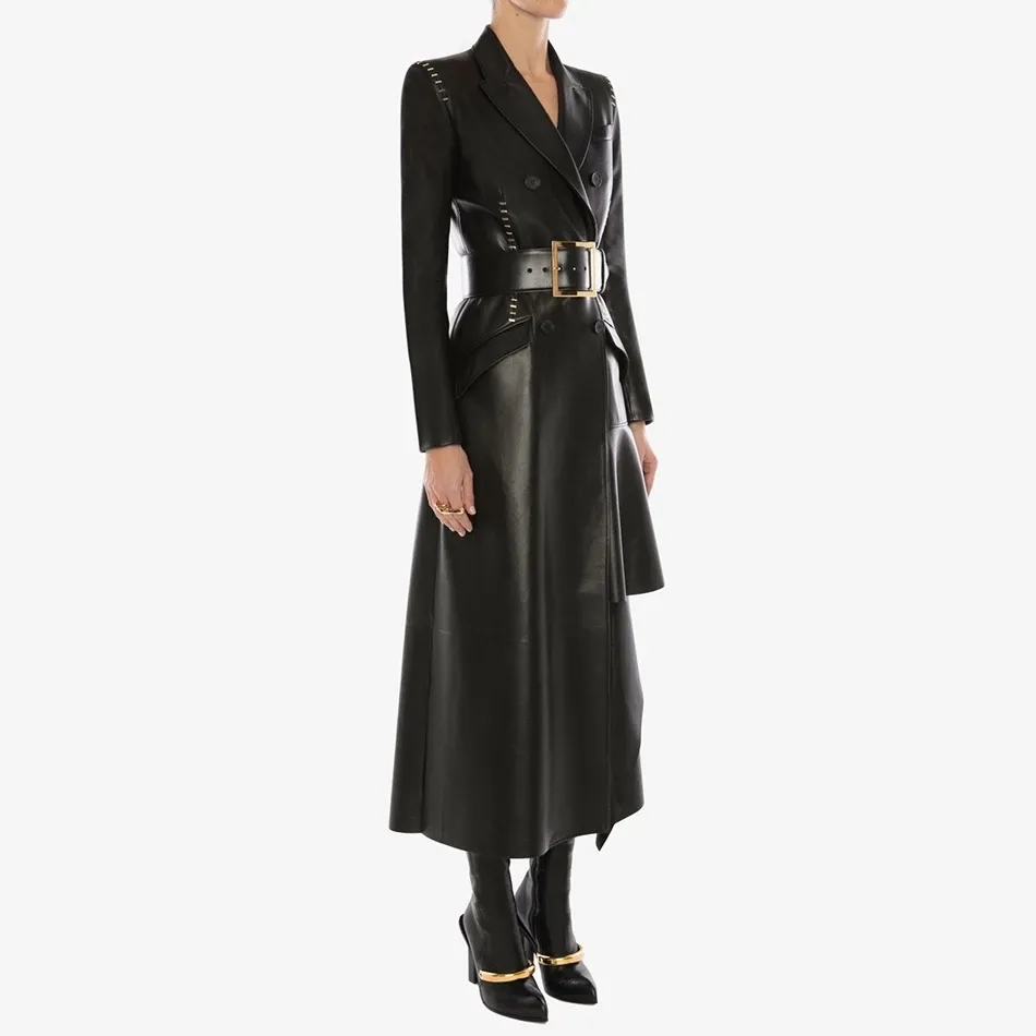 YURCI Womens Faux Leather Long Sleeve Jacket