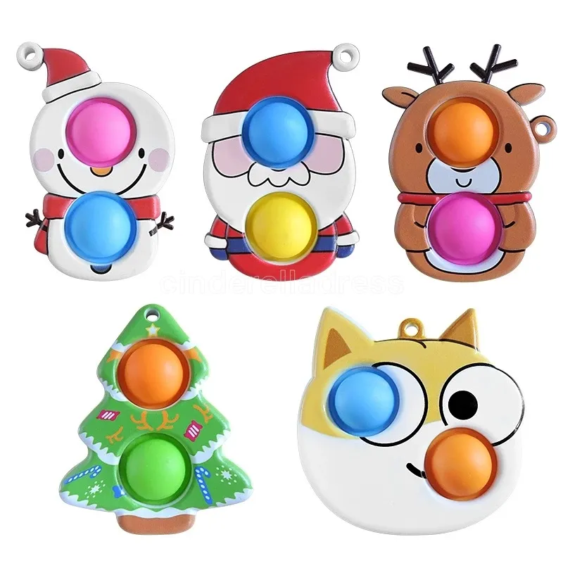 Fidget Speelgoed Sensory Bubble Toys Simple Dimple Antistress Cute Christmas Bubble Push Antistress voor Handen SquEzge Childrens Toys Cy05