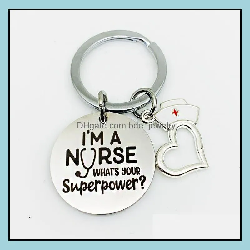 Keychain Man I Am A Nurse Key Chain Bags Unisex Boy Silver Color Key Ring Stainless Pendant Accessories