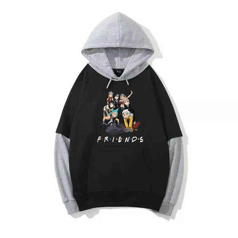 Горячие японские аниме Soul Heater Hoodies Men Graphic Streetwear Unisex Fullshirts Mane H1227