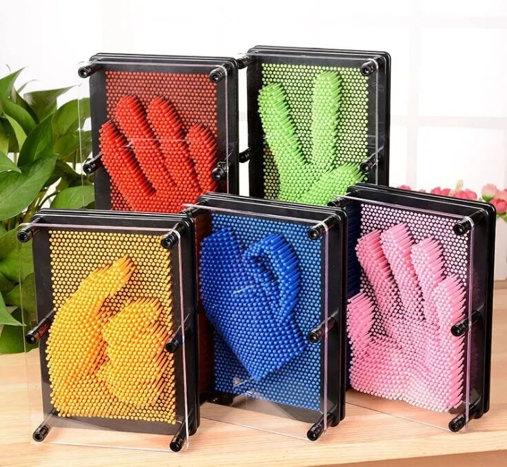 2021 3D Klon Şekli Pin Art El Modu Parti Favor Renkli İğne Çocuk Yüz Palm Modeli Komik Oyunlar Çocuklar