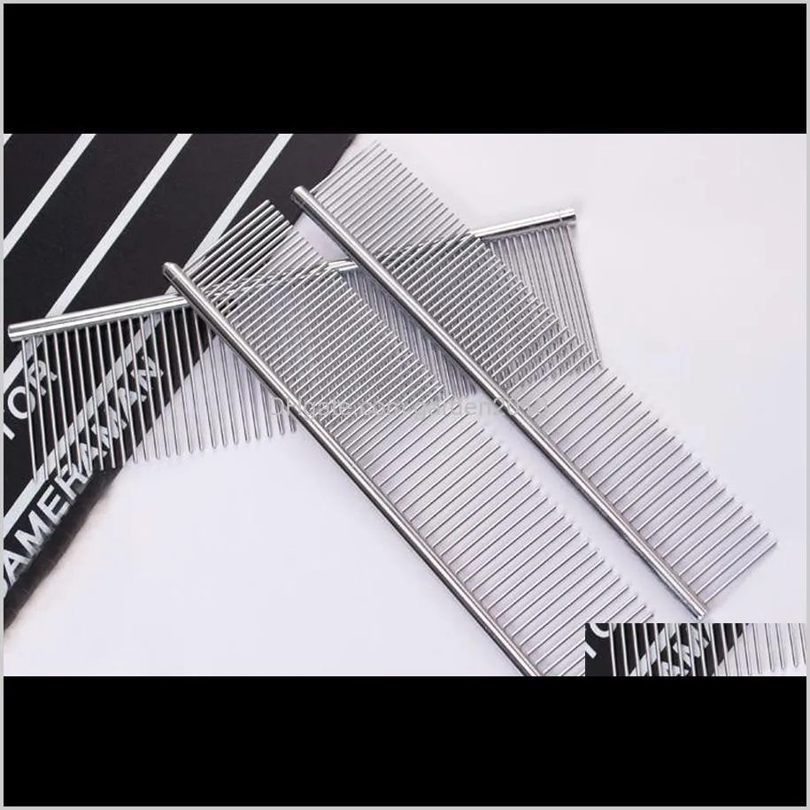 wholesale stainless steel needle pet grooming comb dogs single-sided unhairing comb cats removal hair combs #045