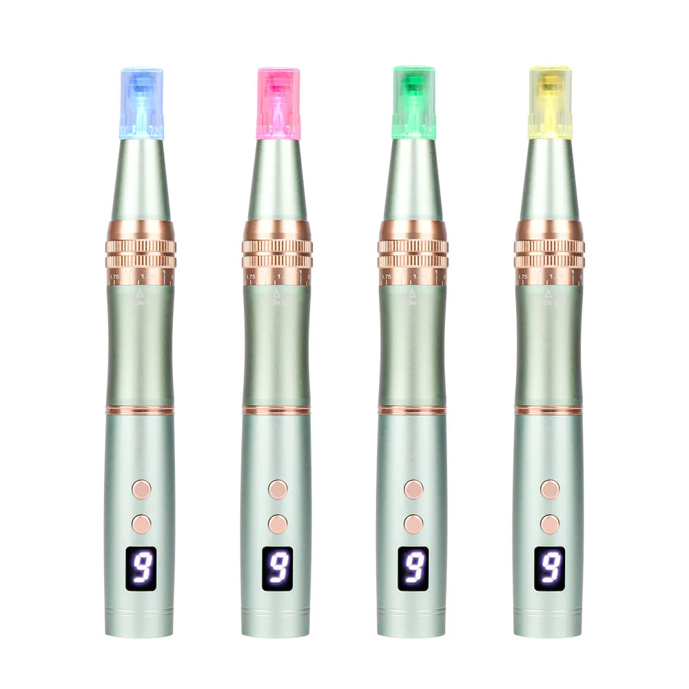 Новый LED Derma Pen MicroNeedle Dermarolling Система Омолаживание кожи Омолаживание рубцов Удаление волос Лечение выпадения волос Перезаряжаемый Dermapen с 4 фотонами 6 скоростей