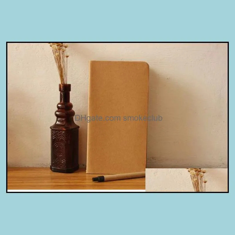 cowhide paper notebook blank notepad book vintage soft copybook daily memos Kraft cover journal notebooks 11X21cm 8.5 x 4.5 Inch