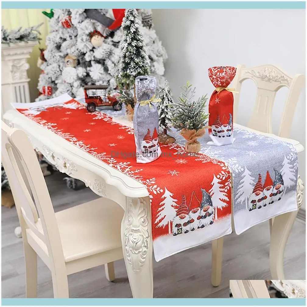 Christmas Table Runner/XMAS Decor/Christmas Element Pattern Tablecloth/Creative European And American Style/Home Dressing 201127