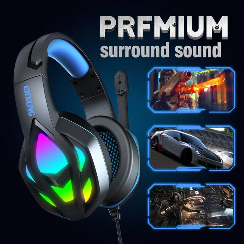 Gaming headset with top led lights