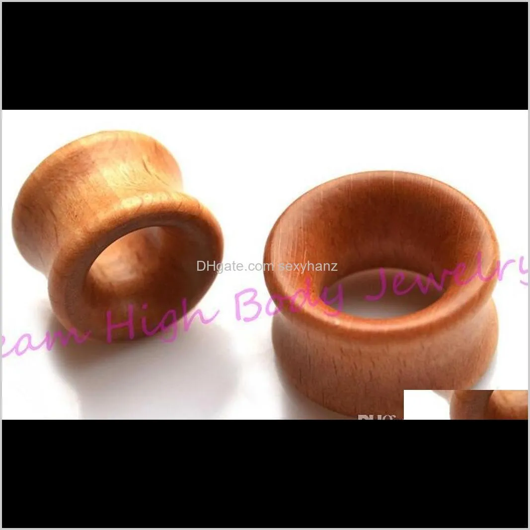 brown wood flesh tunnel ear plug expander piercing fashion body jewelry 8mm 20mm double flare earring wholesale