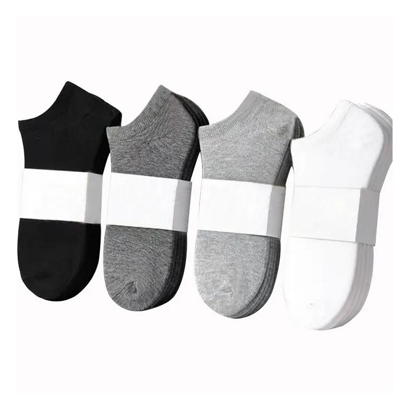 Solid Färg Män Bomull Sockor Andningsbar Casual Sport Ankel Sock Gift för Love Friend Partihandel Pris 4 Färger