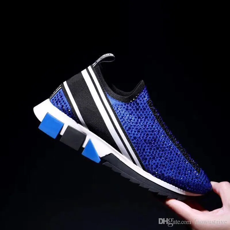 Diamonds Casual shoes women Travel leather Elastic band sneaker fashion lady Flat designer Running Trainers Letters woman shoe platform men gym sneakers size 35-45