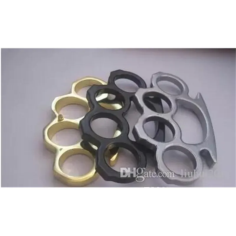 New Thin Steel Brass knuckle dusters Buckle Fighter Women Men Four Fingers Rings Bague Rings Jewelry 