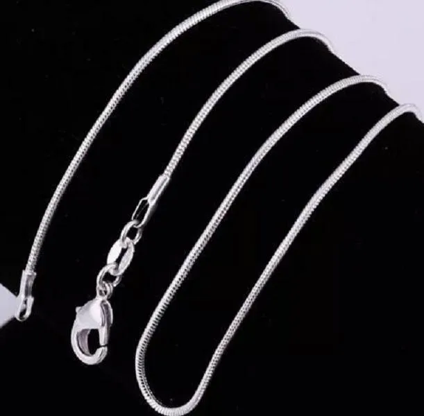 Clearance! 16-24 Inch Sterling Silver 1mm Snake Chain Necklace Women