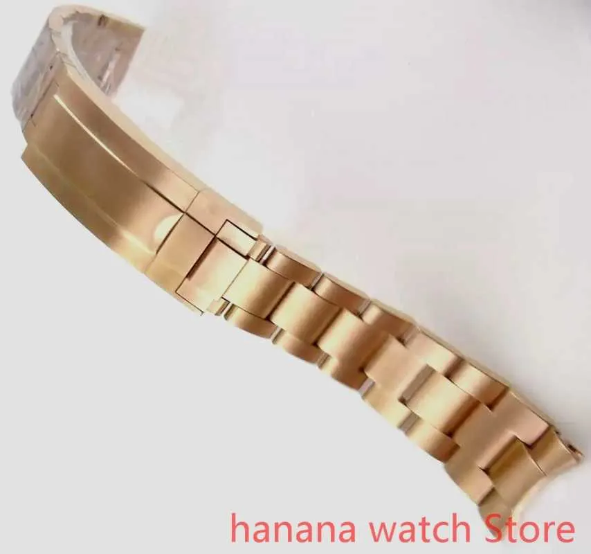 Horlogebanden 20 mm hoge kwaliteit roestvrijstalen band inzetgesp 40 mm roségoud