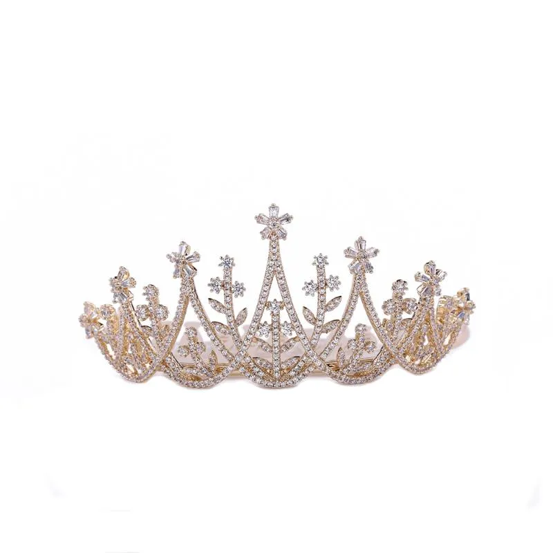Hårklipp Barrettes Tirim Luxury Small Princess Crown Crystal Tiaras Party Favors For Women Girls Toddler Combs Clip Accessories Cubic Zi