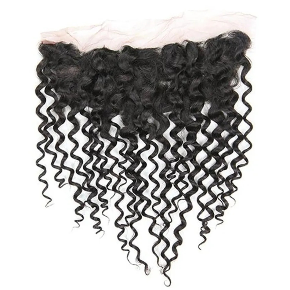 Fermetures frontales de vague d'eau pré-plumées 13X4 dentelle frontale avec des Extensions de cheveux humains brésiliens de cheveux de bébé