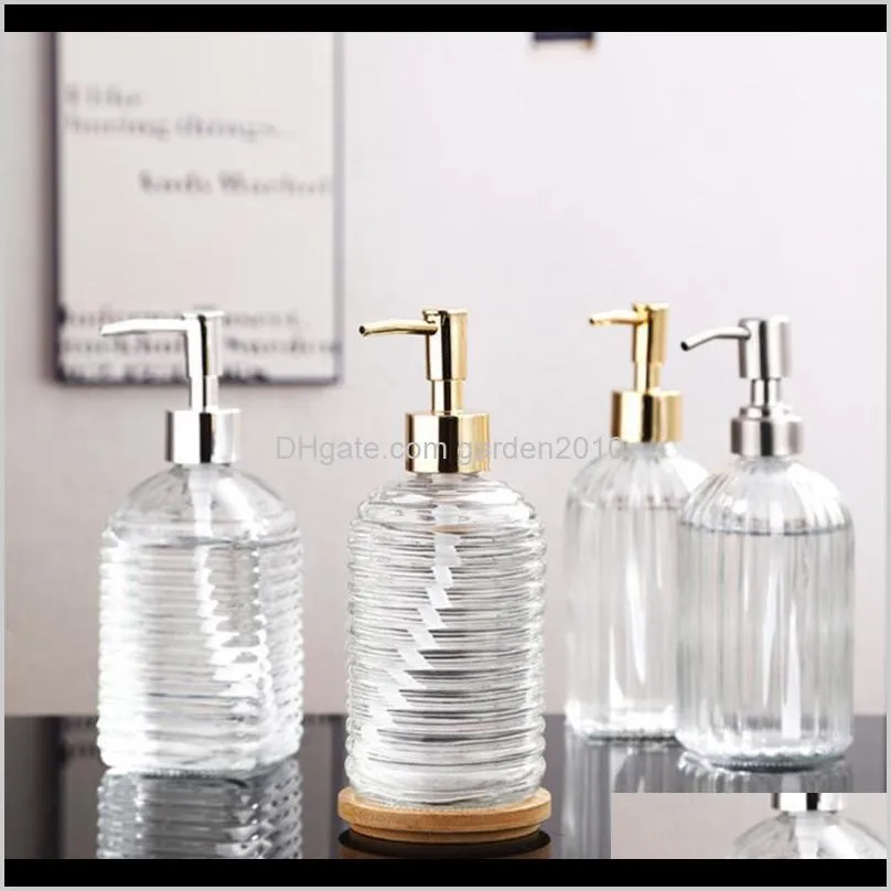 400ml soap dispenser glass shampoo sanitizer bottle hair conditioner shower gel manual press dispenser bathroom accessories