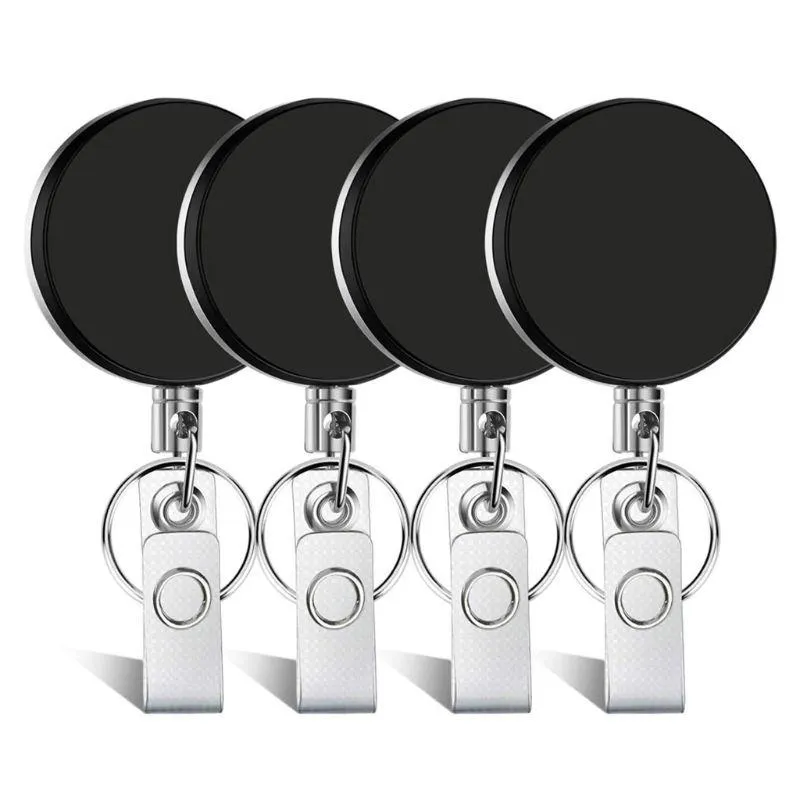 Heavy Duty Retractable Photo Viewer Keychain Set With Badge Holder